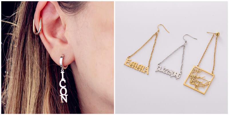 personalized gold name hoop earrings custom name studs earrings supplier list word jewelry factory ltd